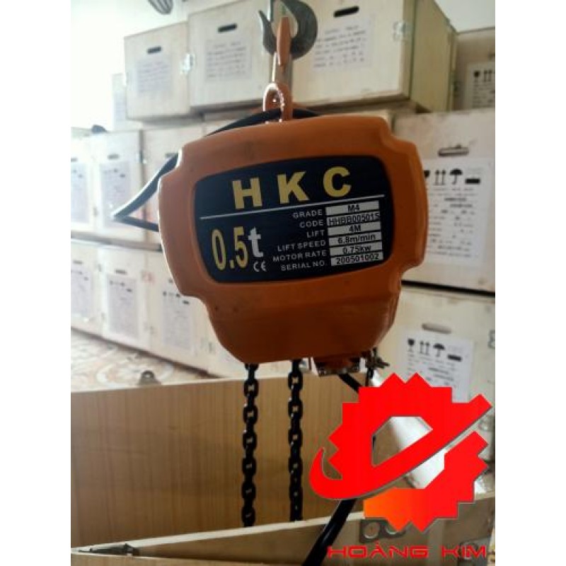 Pa lăng xích điện HKC 500kg di chuyển || HOÀNG KIM COMPANY 